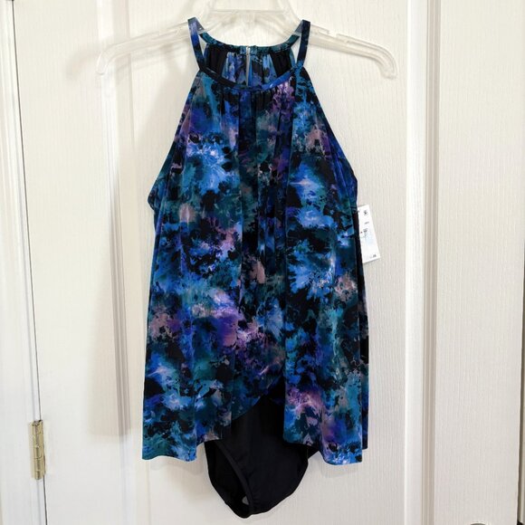 Magicsuit by Miraclesuit Aubrey Peaceout Swimsuit 1-PC Black Multi Size 14 NEW - Picture 4 of 9